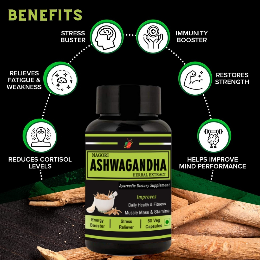 Nogori Ashwagandha Extract Capsule - 60 Veg Capsule Age Group: For Adults