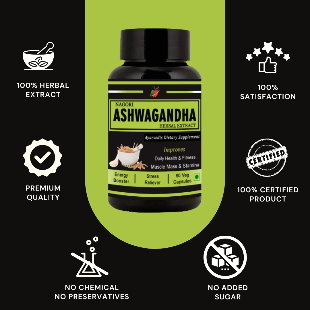 Nogori Ashwagandha Extract Capsule - 60 Veg Capsule Age Group: For Adults