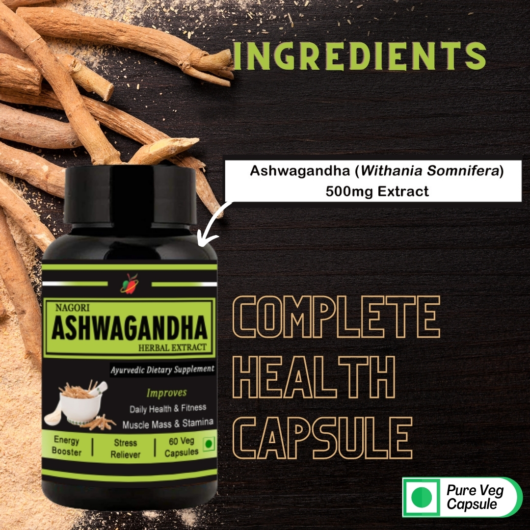 Nogori Ashwagandha Extract Capsule - 60 Veg Capsule Age Group: For Adults