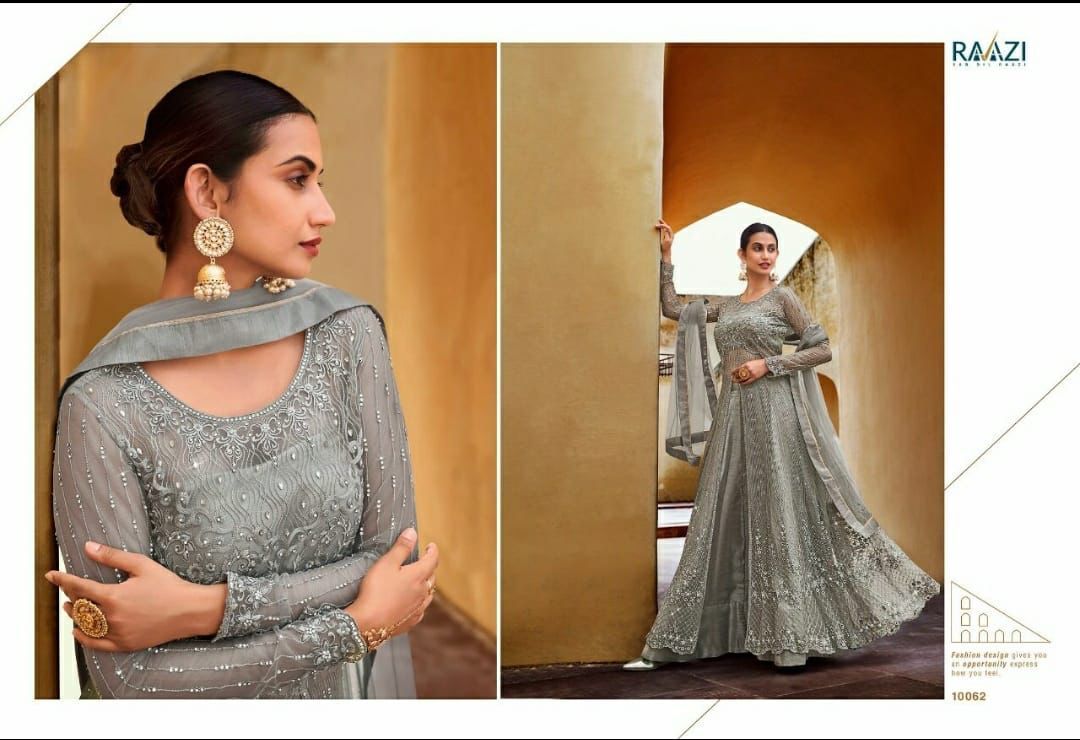 Exquisite Look Ladies Full Sleeves Long Gown - Decoration Material: Cloths