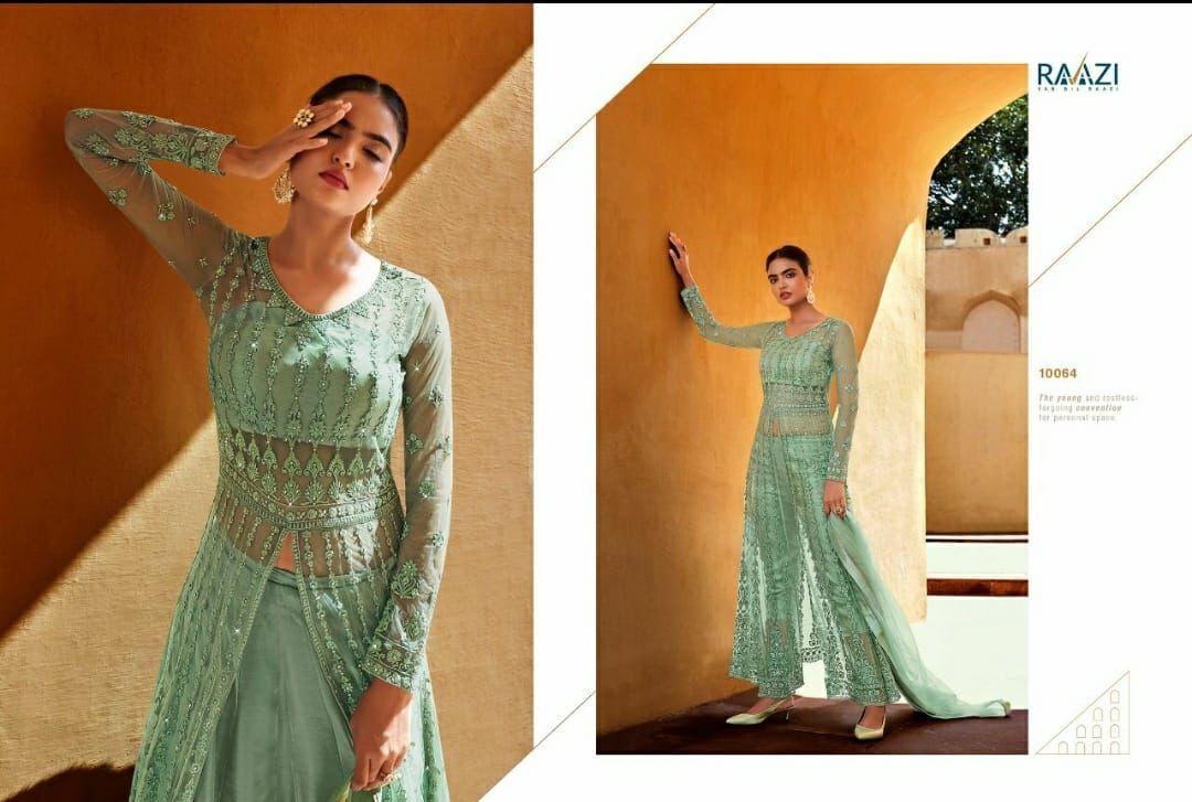 Exquisite Look Ladies Full Sleeves Long Gown - Decoration Material: Cloths