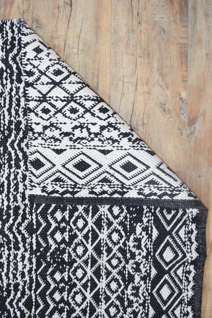 Black/white Beautiful Cotton Chenille Rug