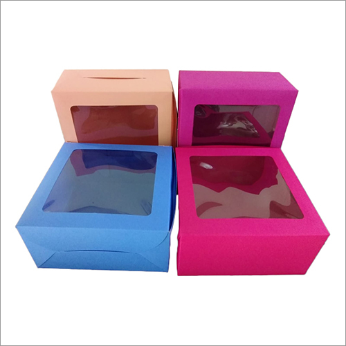 8X8X4 Window Cake Box - Paper, 8 x 8 x 4 Inches | Neat Design, Customizable, Ideal for Safe Transport and Events