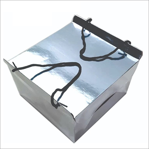 8X8X5 Silver Cake Box - Paper Material, 8x8x5 Inches, White Color | Rectangular Shape, Easy to Fold, Ideal for Food Storage and Delivery