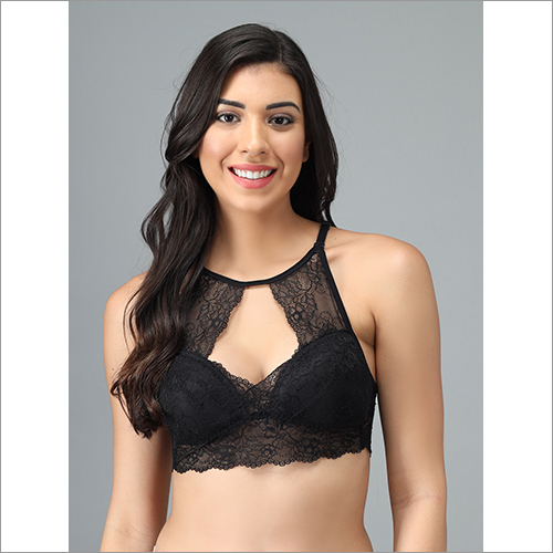 Ladies Black Round Neck Bra