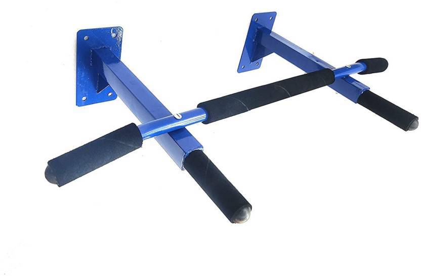 Wall Mounted Pull-up Bar - Solid Steel, 3 Ft Length, Purple And White | Heavy Duty, Supports 100kgs, Padded Hand Grips, Ideal For Strength Training