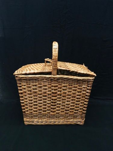 Wood Picnic Basket Square Double Door"12"