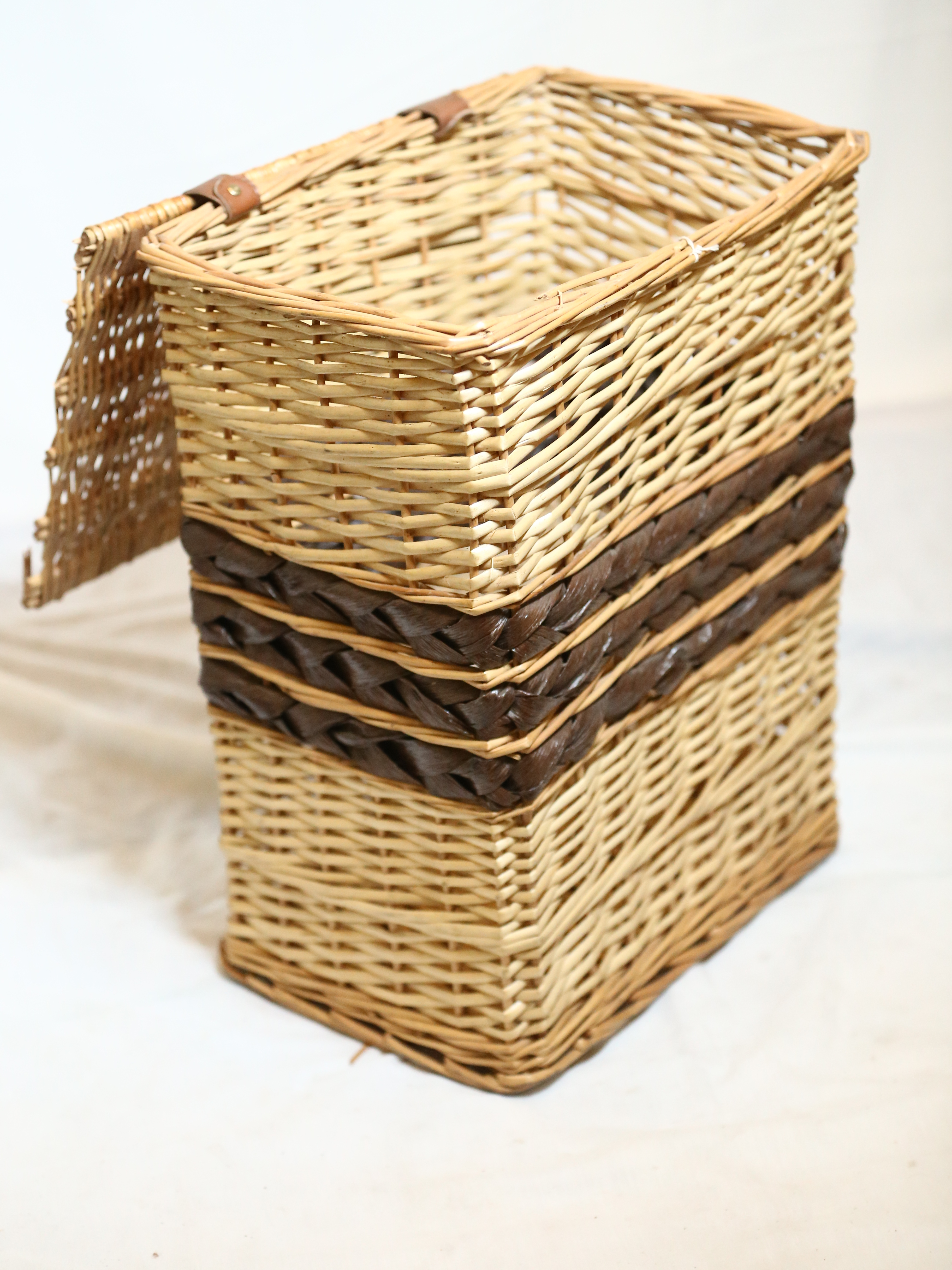 Laundry Basket Square(b)ch - Cane And Bamboo Material, Handcrafted Design | Eco-friendly, Artisan-made, Sustainable Home Storage Solution