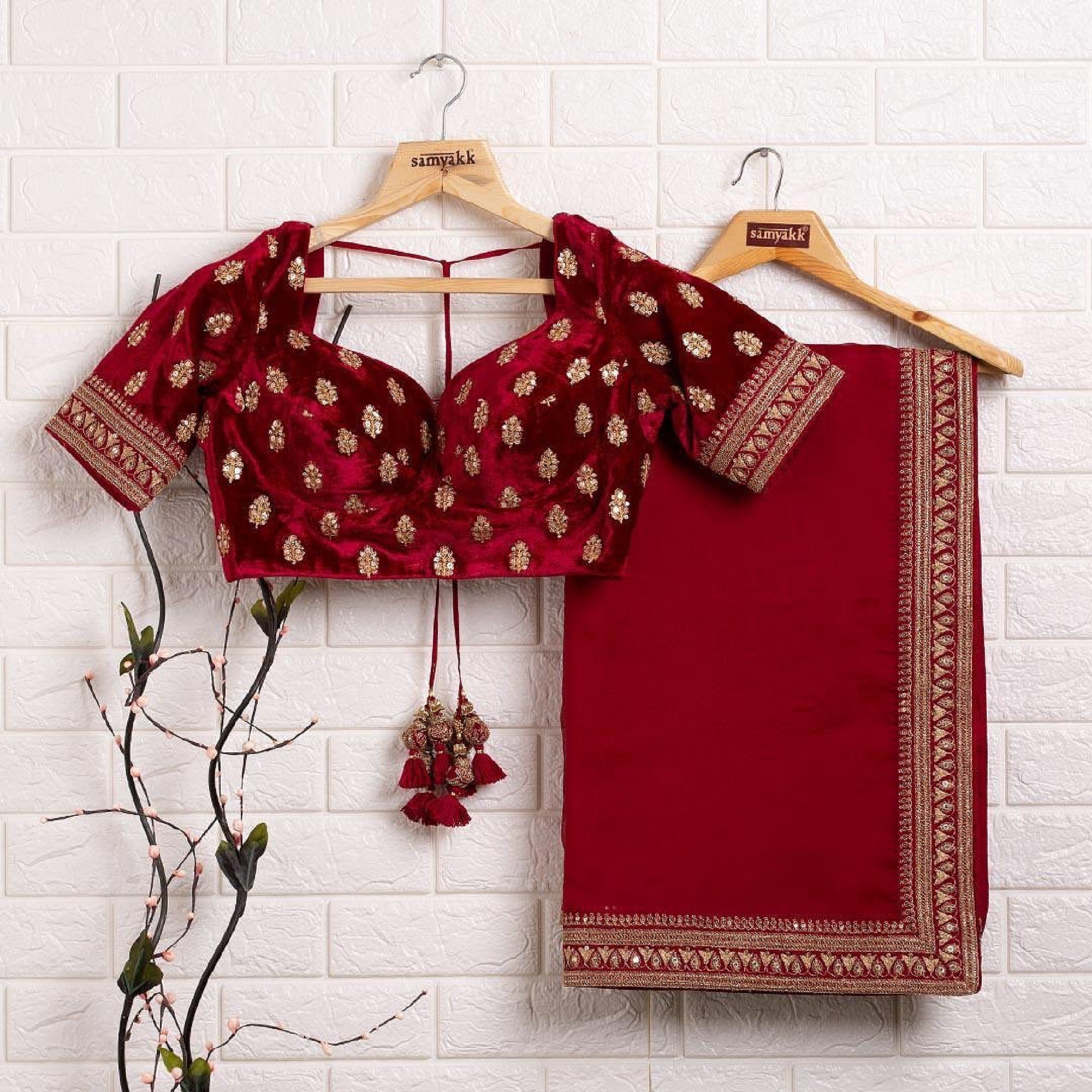 Red Organza Saree