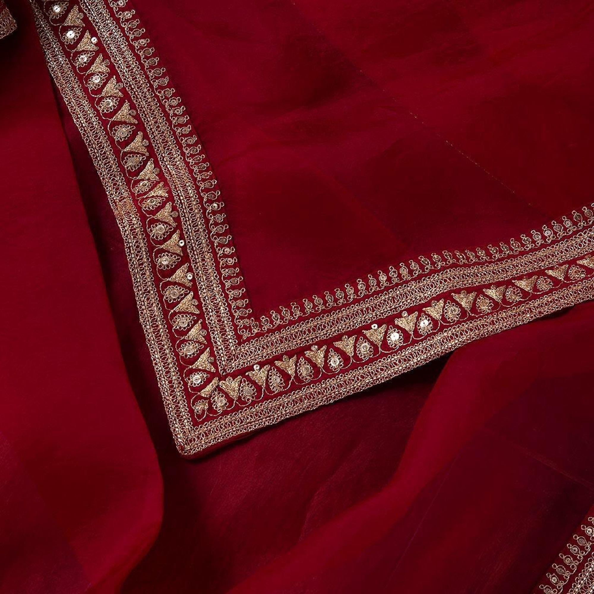Red Organza Saree