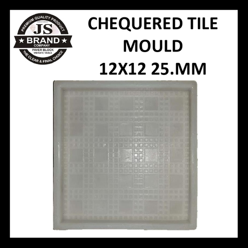Floor Tiles Mould - Plastic, 300x300x25 Mm | 1-year Lifespan, Non-stick Inner, Mirror Finish, Enhanced Density For Chequered Tile Production