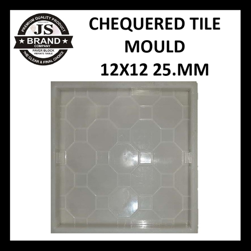Floor Tiles Mould - Plastic, 300x300x25 Mm | 1-year Lifespan, Non-stick Inner, Mirror Finish, Enhanced Density For Chequered Tile Production