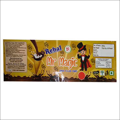 Mr Magic Cream Filled Cones - Premium Cocoa Powder & Dry Fruits, Sweet Flavor, Nil Fat Content, Versatile Packaging Options