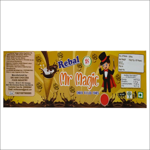 Mr Magic Cream Filled Cones - Premium Cocoa Powder & Dry Fruits, Sweet Flavor, Nil Fat Content, Versatile Packaging Options