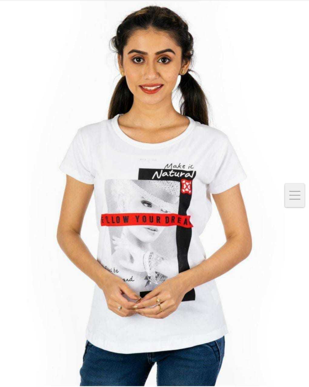 Ladies Top - Cotton, Relaxed Fit, Sizes M, L, Xl, Short Sleeves, 42 Color Variants | Breathable, Washable, Customized Logo, All Season Wear