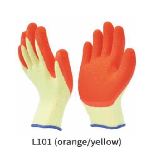 Latex Coated Gloves - Color: Red Yellow Blue