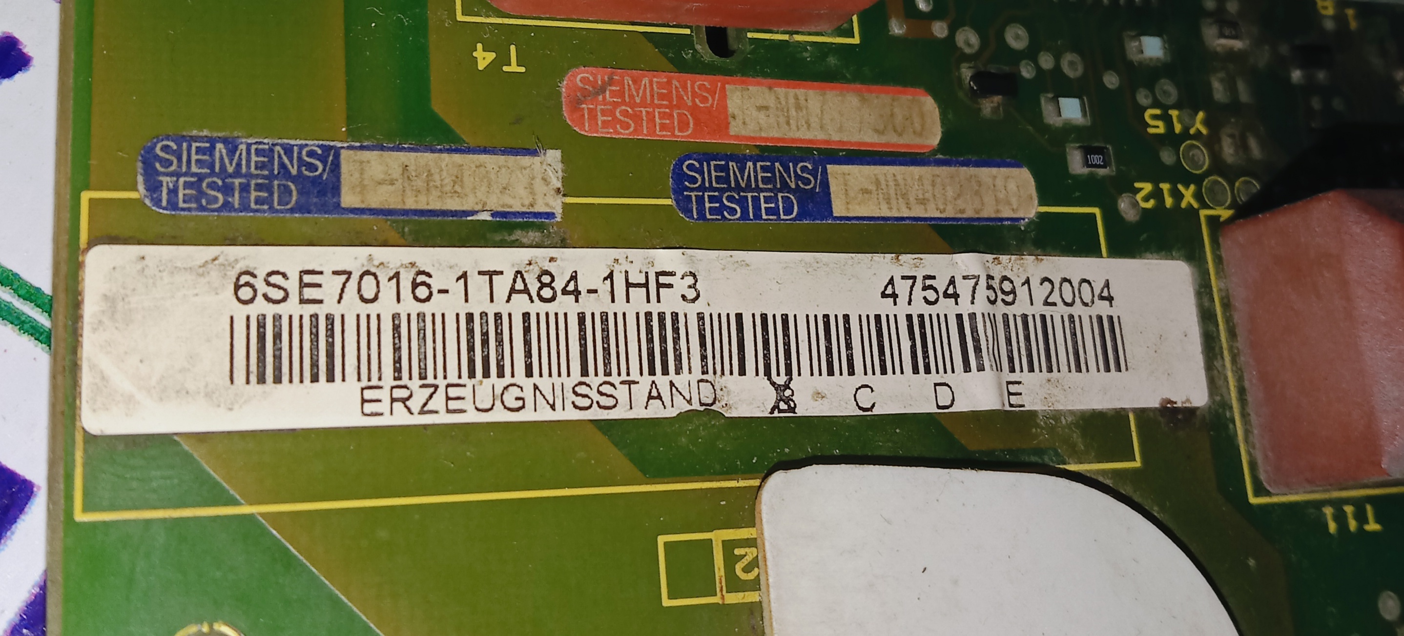 Siemens Inverter Pcb 6es7016-1ta84-1hf3