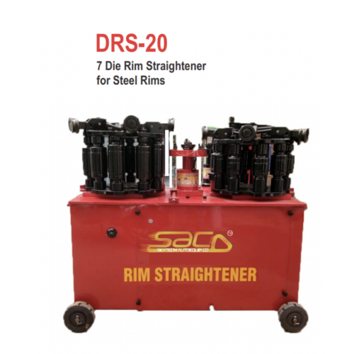 7 Die Rim Straightener - 220V/50Hz, 600mm Width | Heavy Duty Castors, Portable Design, Case Hardened Die, Ideal for Steel Rims