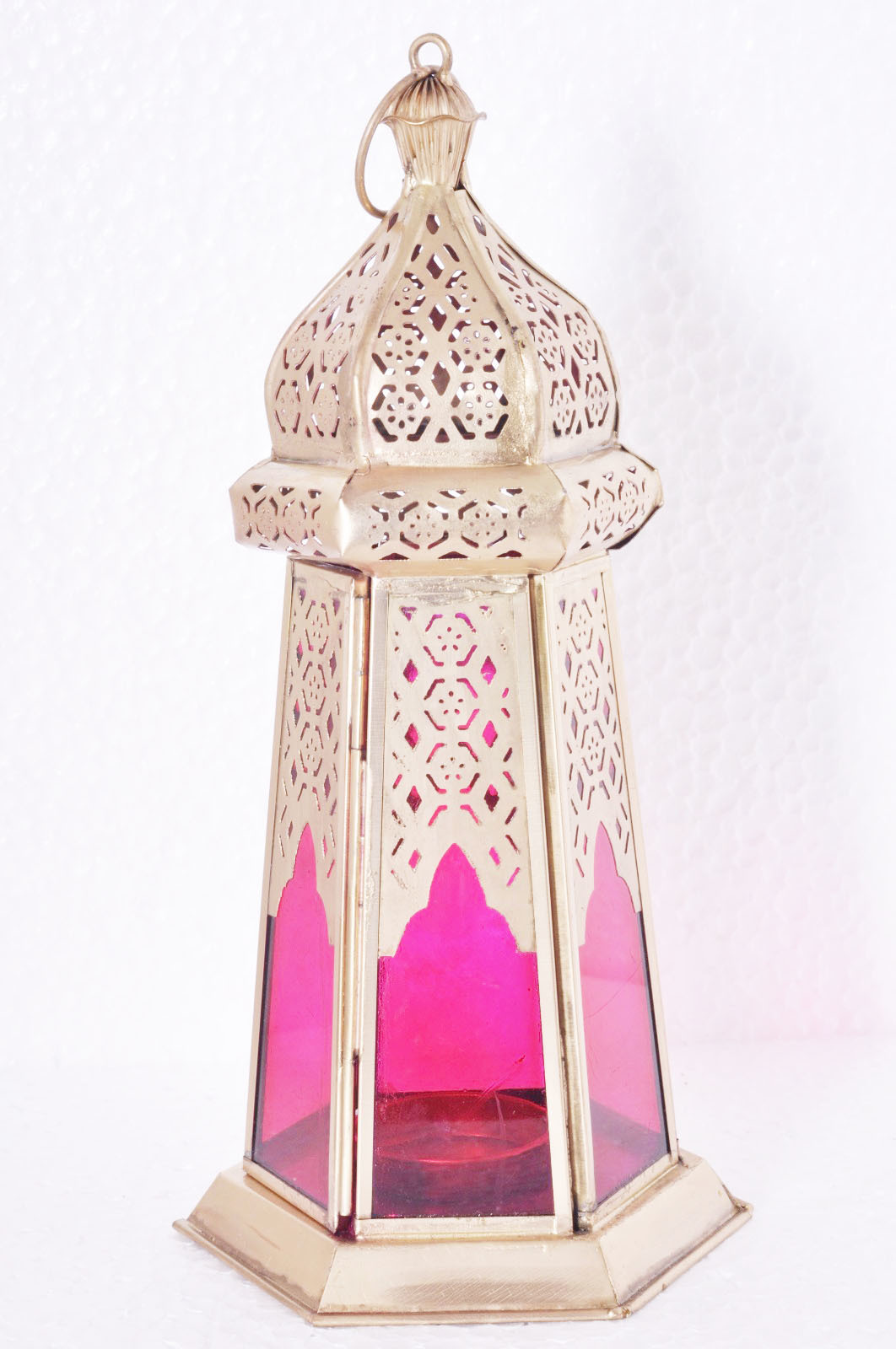 Multi Color Hanging Lantern - Iron Metal Finish, Elegant Design For Home & Wedding Decor, Versatile And Decorative Statement Piece