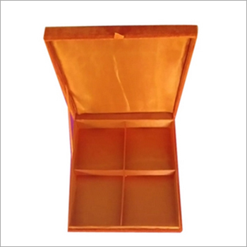 MDF Dry Fruit Packing Box - Various Sizes , Orange Rectangular Design with Easy Clean Soft Material and Air Tight Compartments