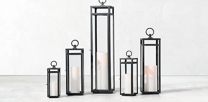 Iron Lantern - Metal, 203mm Height X 127mm Width | Black Or Customized Color, Easy To Clean, Rust Proof, Modern Arts Etching Design