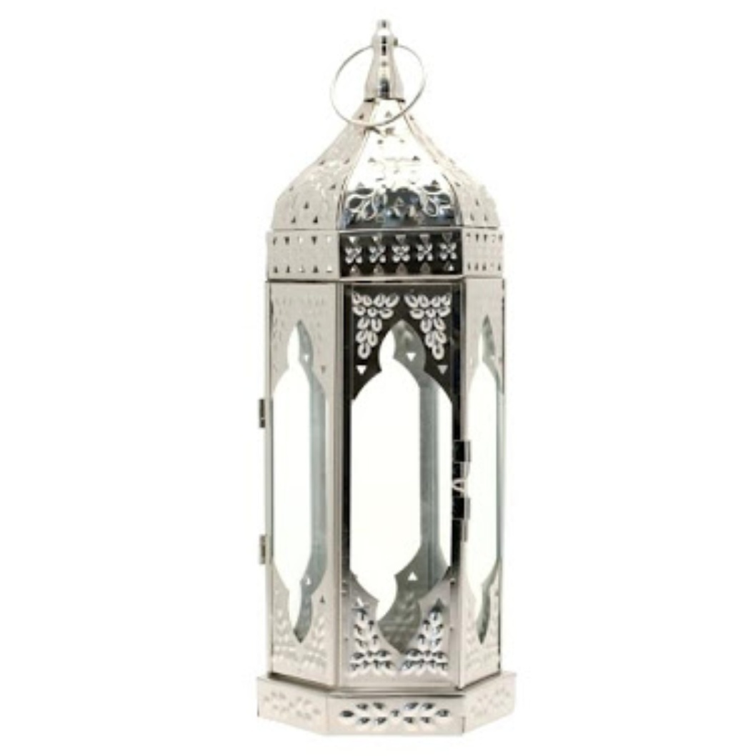 Iron Lantern - Metal, 203mm Height X 127mm Width | Black Or Customized Color, Easy To Clean, Rust Proof, Modern Arts Etching Design
