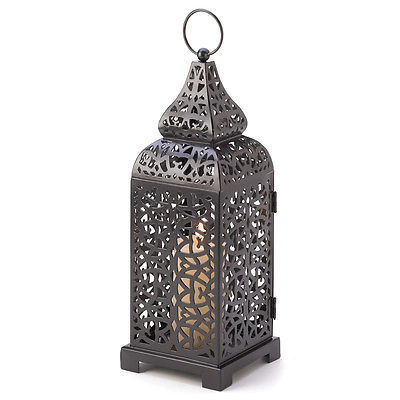 Iron Lantern - Metal, 203mm Height X 127mm Width | Black Or Customized Color, Easy To Clean, Rust Proof, Modern Arts Etching Design