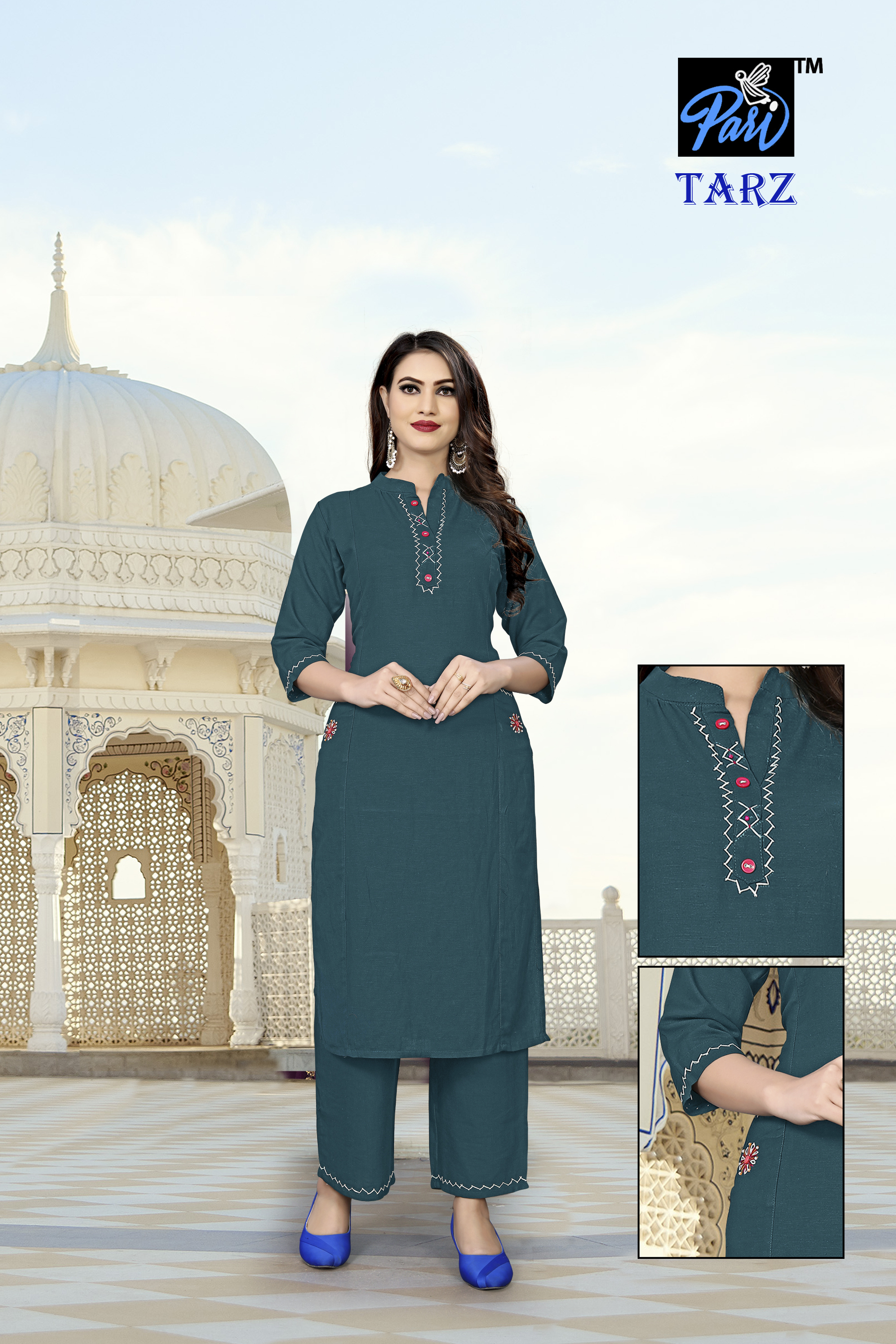 Tarz Catalog - Rayon Fabric Sizes M(38) L(40) Xl(42) Xxl(44) Multi Color | Breathable Quick Dry Full Sleeves Embroidered All Season