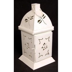 Handmade Iron Christmas Hanging Lantern - 254mm Height, 6 Inch Length, 127mm Width | Easy To Clean, Rust Proof, Customizable Whiter Color