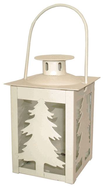 Handmade Iron Christmas Hanging Lantern - 254mm Height, 6 Inch Length, 127mm Width | Easy To Clean, Rust Proof, Customizable Whiter Color