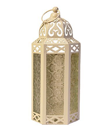Handmade Iron Christmas Hanging Lantern - 254mm Height, 6 Inch Length, 127mm Width | Easy To Clean, Rust Proof, Customizable Whiter Color