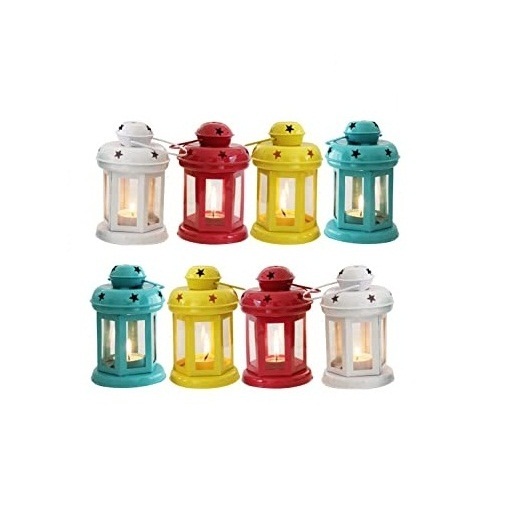 Christmas Lantern - Iron, 152.4x152.4x76 Mm, Whiter Color | Easy To Clean, Moisture Proof, Rust Proof, Religious Indian Hut Shape Design