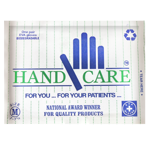 Handcare Eva Examination Gloves - Medical Grade Eva, Sizes: Mini, Small (S), Medium (M), Large (L) | Sterile, Biodegradable, Single-use Sachets