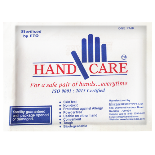 Handcare Eva Examination Gloves - Medical Grade Eva, Sizes: Mini, Small (S), Medium (M), Large (L) | Sterile, Biodegradable, Single-use Sachets