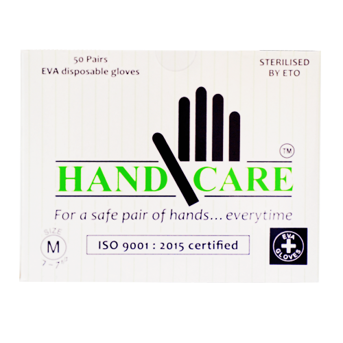 Handcare Eva Examination Gloves With Gripper - Medical Grade, Sterilized, Available In Mini, Small, Medium, Large Sizes, 100 Pieces Per Box