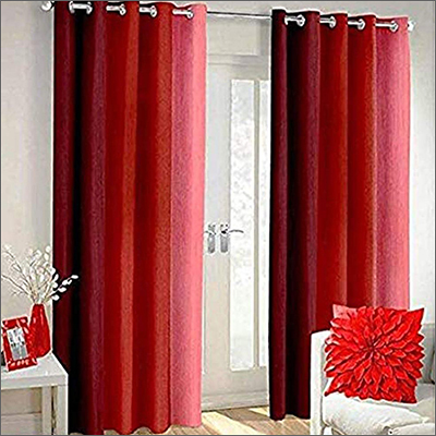 Any Color Red Printed Cotton Door Curtain