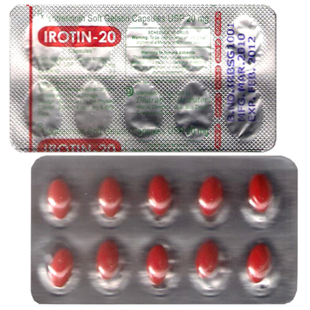 आइसोट्रेटिनोइन 20mg कैप्सूल्स