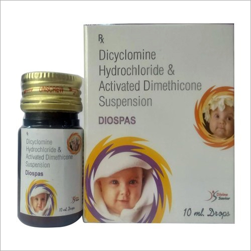 DIOSPAS 10 ml डाइसाइक्लोमाइन हाइड्रोक्लोराइड और एक्टिवेटेड डाइमेथिकोन सस्पेंशन