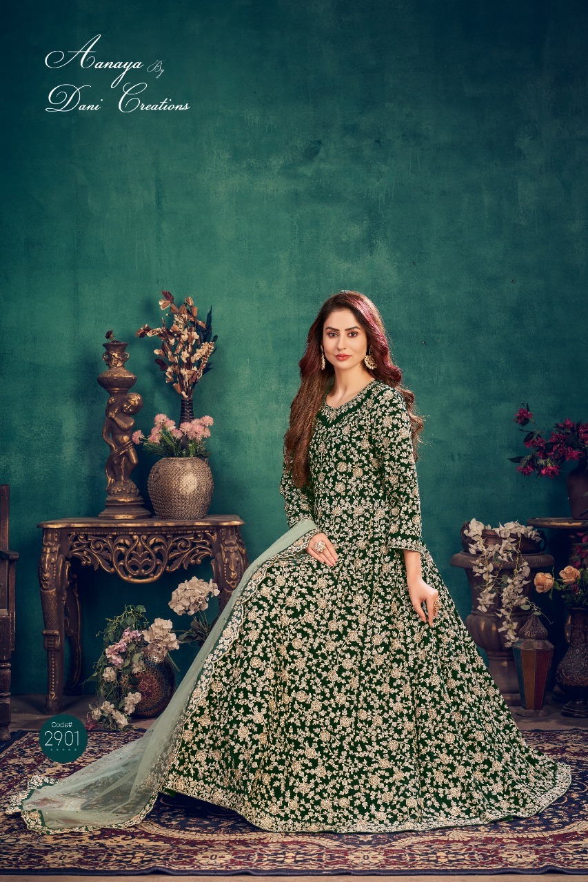 Anarkali Salwar Kameez - Velvet Plus Size With Heavy Embroidery , Cool Dry And Anti Wrinkle Features For All Season Traditional Wear