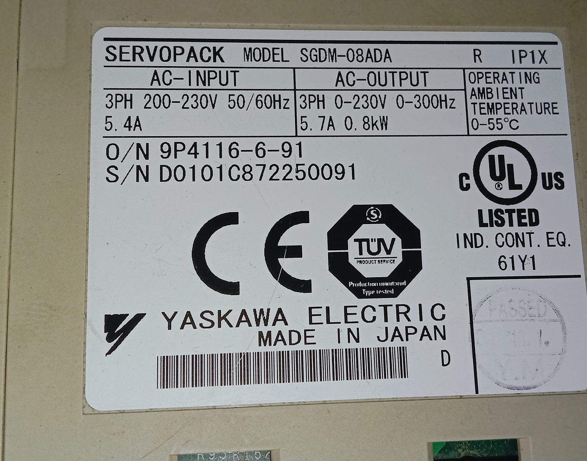 Yaskawa Servo Drive Sgdm-08ada