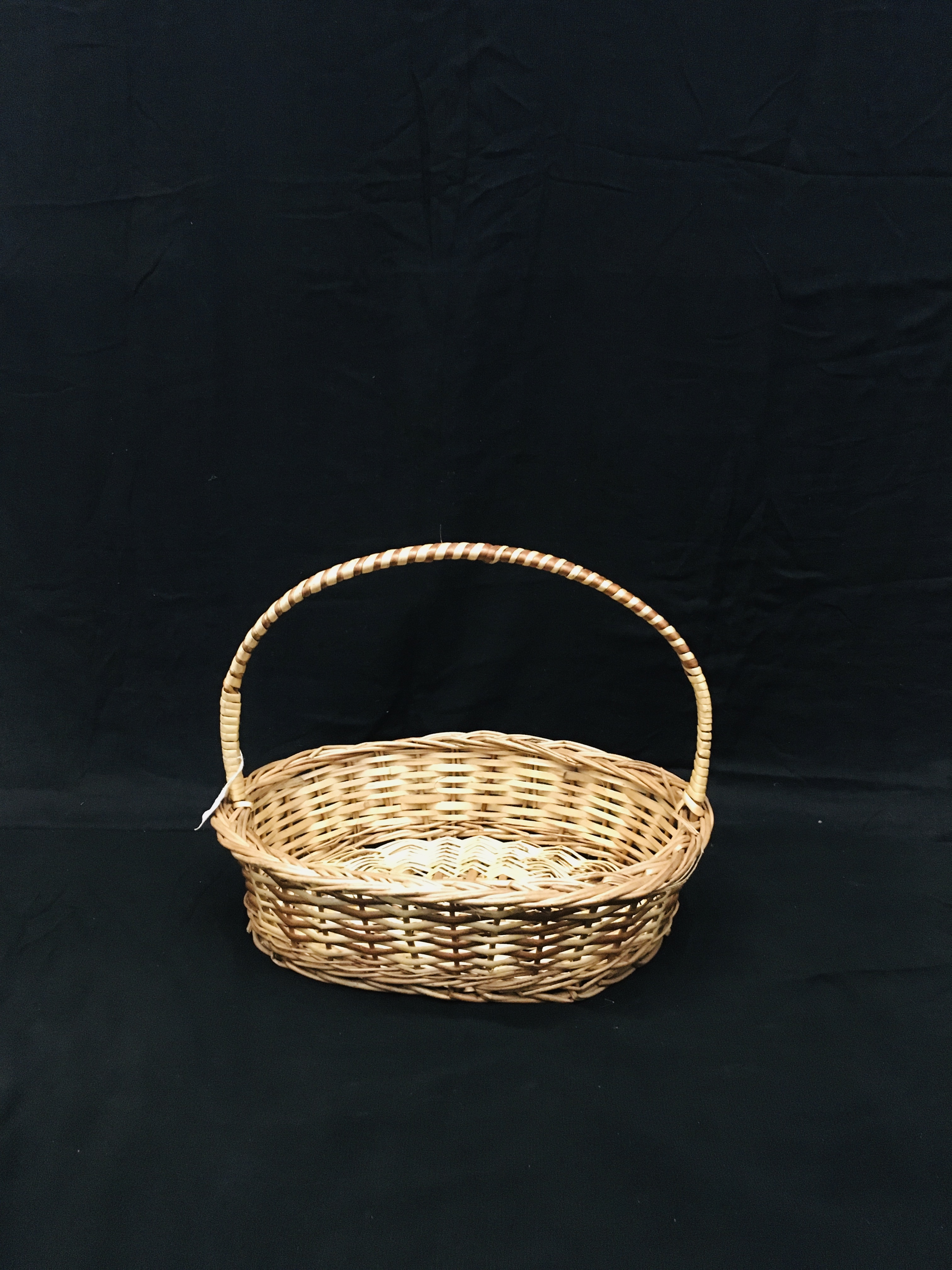 Oval Basket Multi Colour 13x19 Inch - Cane And Bamboo Material | Polished Finish, Ideal For Arts And Crafts, Gift, Home Decoration