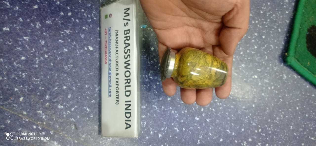 Aluminium Yellow And Green Keepsake Cremation Urn
