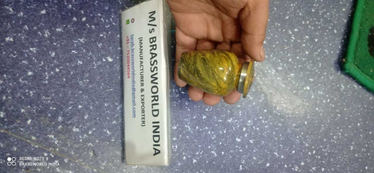 Aluminium Yellow And Green Keepsake Cremation Urn