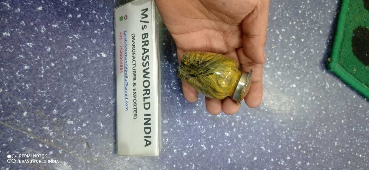 Aluminium Yellow And Green Keepsake Cremation Urn