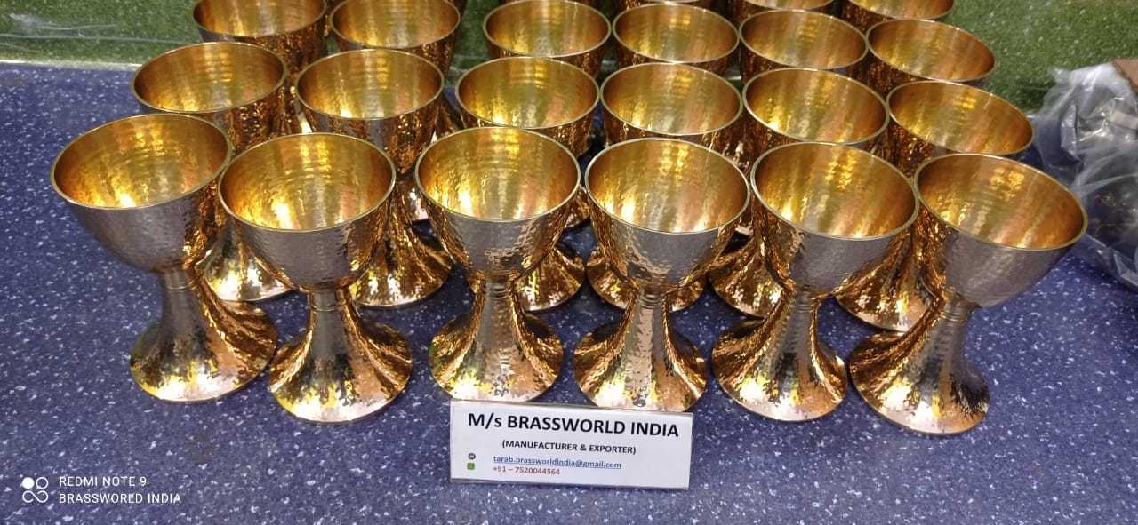 Brass Authentic Hammered New Designed Chalice