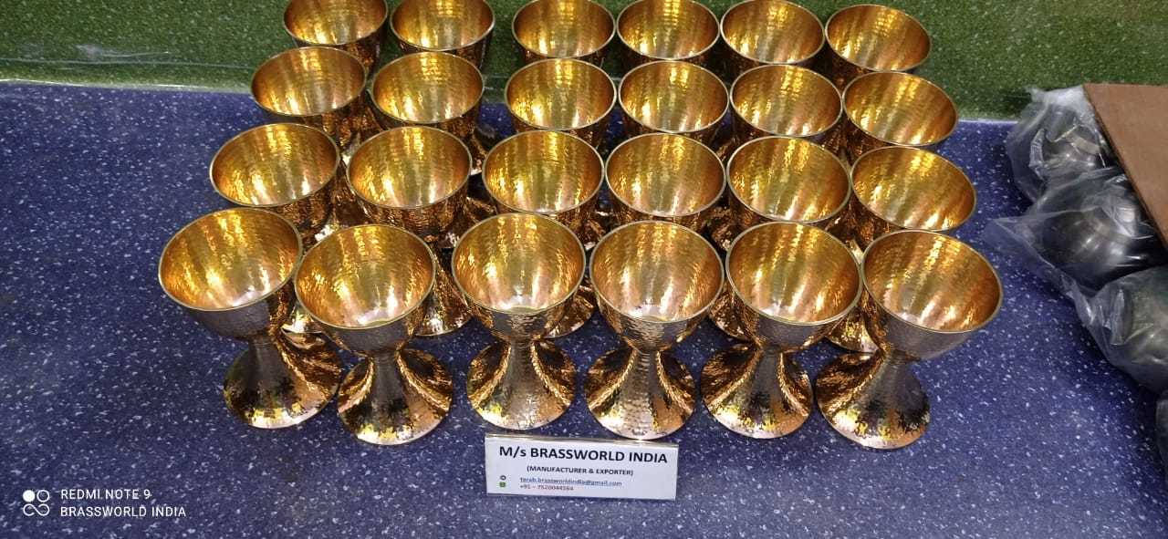 Brass Authentic Hammered New Designed Chalice