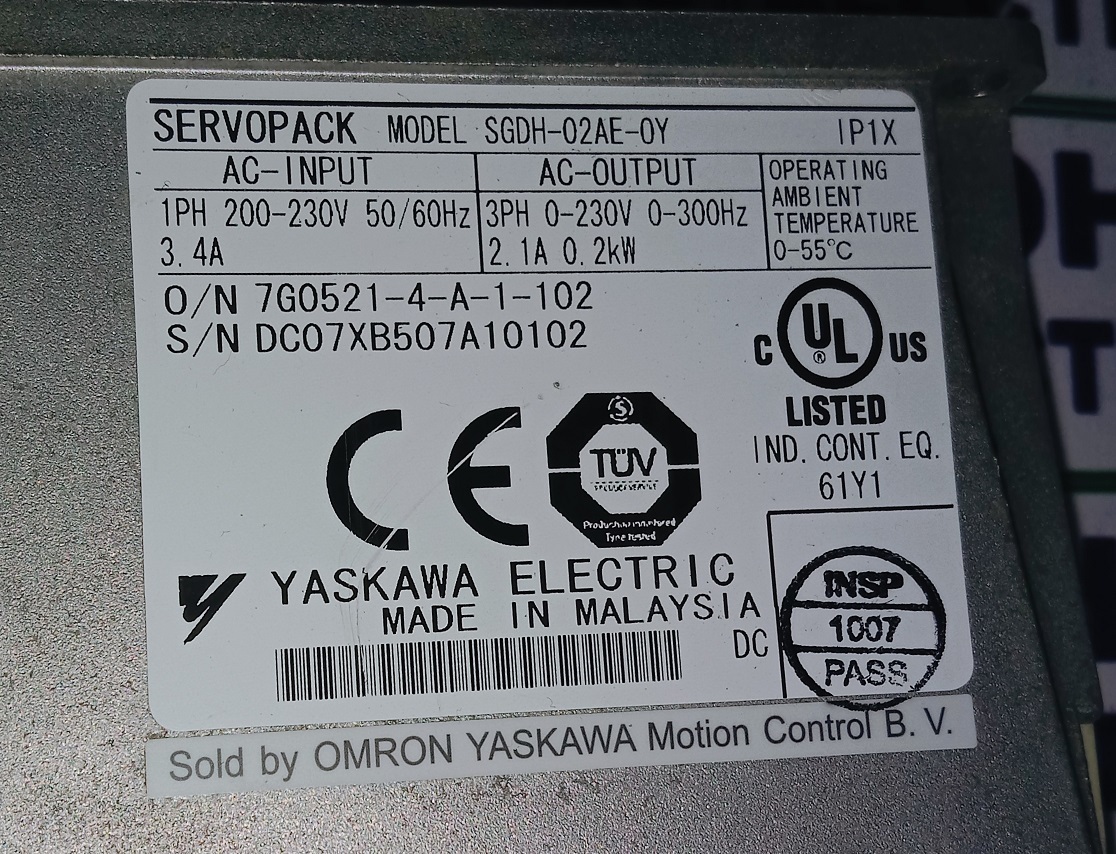 Yaskawa Servo Drive Sgdh-02ae-oy