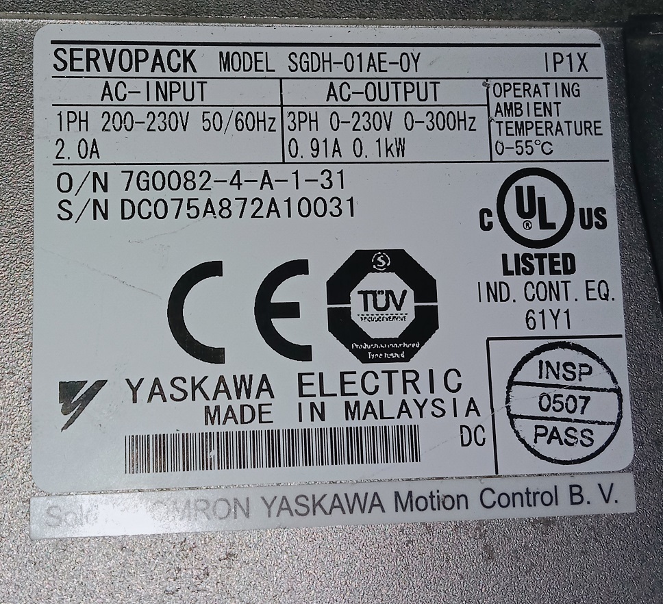 Yaskawa Servo Drive Sgdh-01ae-oy