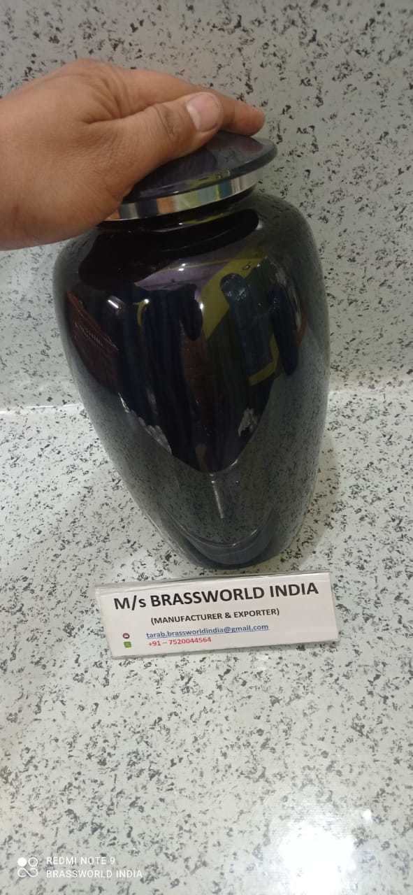 Aluminium Blue And Black Cremation Urn Funeral Supplies