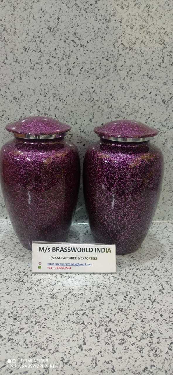 Purple Glitter Aluminium Cremation Urn